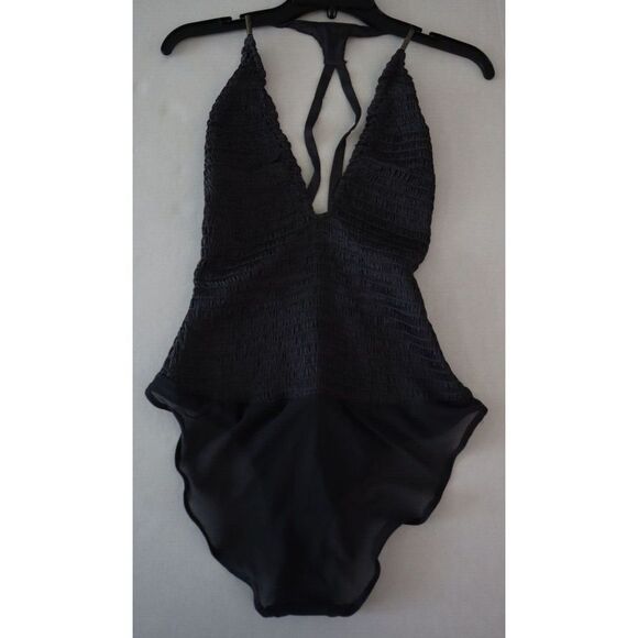 Free People OB1534839 Women's Sz S Gray Silk Racerback Bodysuit $68 - Picture 1 of 4
